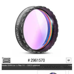 Filtre Luminance UV/IR Cut CMOS SERIE - BAADER