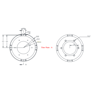 Plaque à tilt 4P - R31 + R27 pour caméras refroidies Carbone (pour fixer RAF 36mm - 2") - Player one