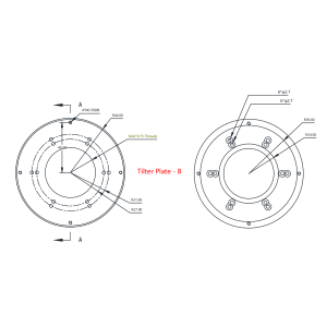 Plaque à tilt 4P - R31 + R27 pour caméras refroidies Carbone (pour fixer RAF 36mm - 2") - Player one